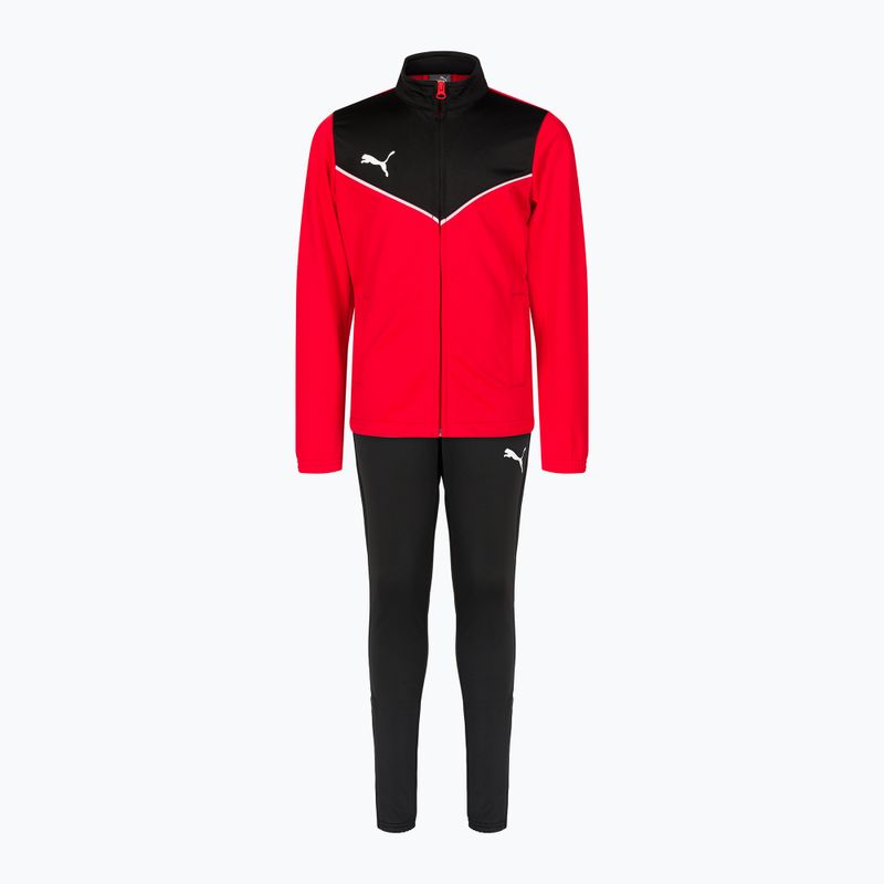 PUMA Individualrise Tracksuit dětská fotbalová tepláková souprava červená/černá 657535_01