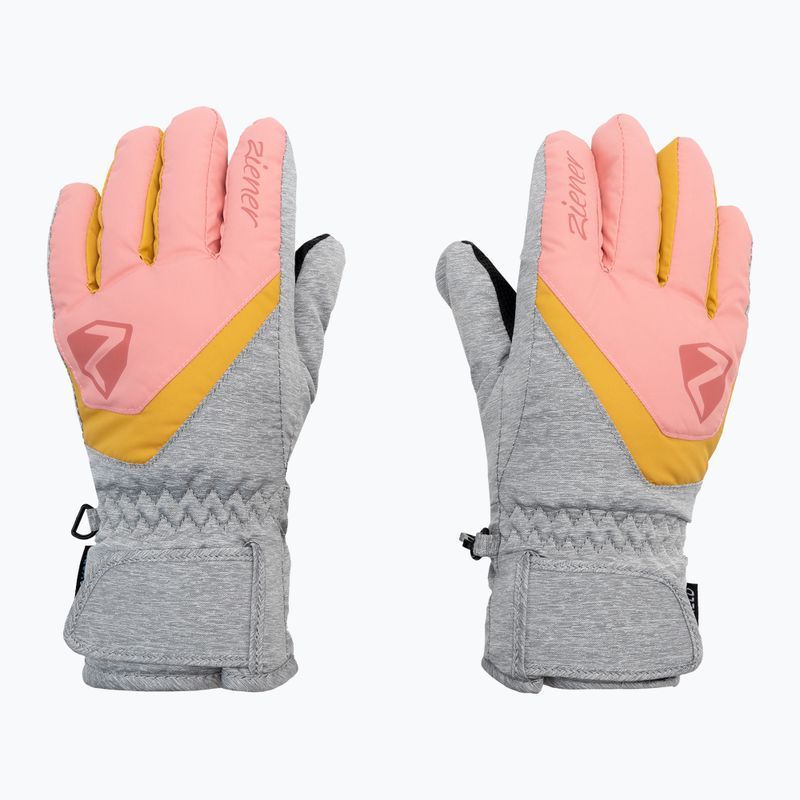 ZIENER Loriko AS dětské lyžařské rukavice šedorůžové 801993 2