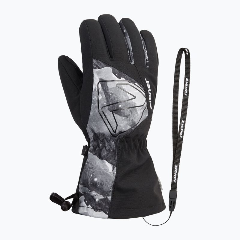 Dětské lyžařské rukavice ZIENER Laval Aquashield AW black/grey mountain 2