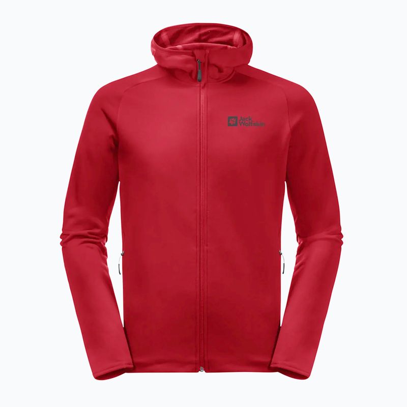 Pánská fleecová mikina Jack Wolfskin Baiselberg FZ s kapucí red glow 5