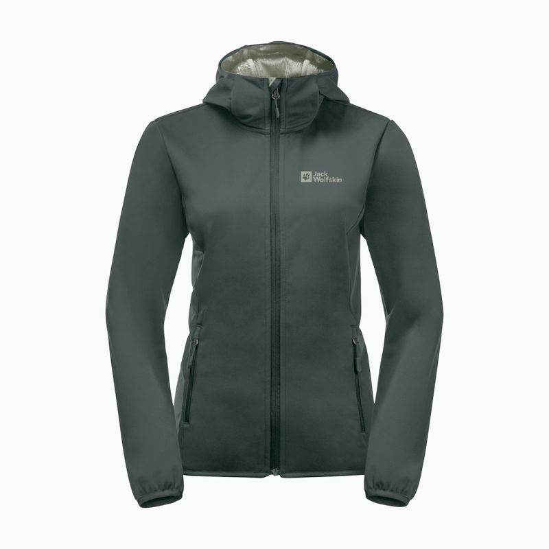 Dámská softshellová bunda Jack Wolfskin Windhain Hoody slate green 8