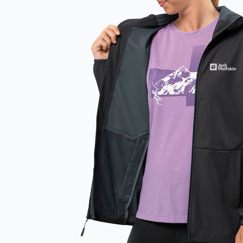 Dámská softshellová bunda Jack Wolfskin Feldberg Hoody black 5