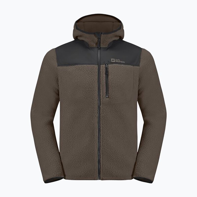 Pánská fleecová mikina Jack Wolfskin Kammweg Pile Fz cold coffee