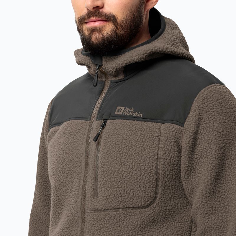 Pánská fleecová mikina Jack Wolfskin Kammweg Pile Fz cold coffee 4