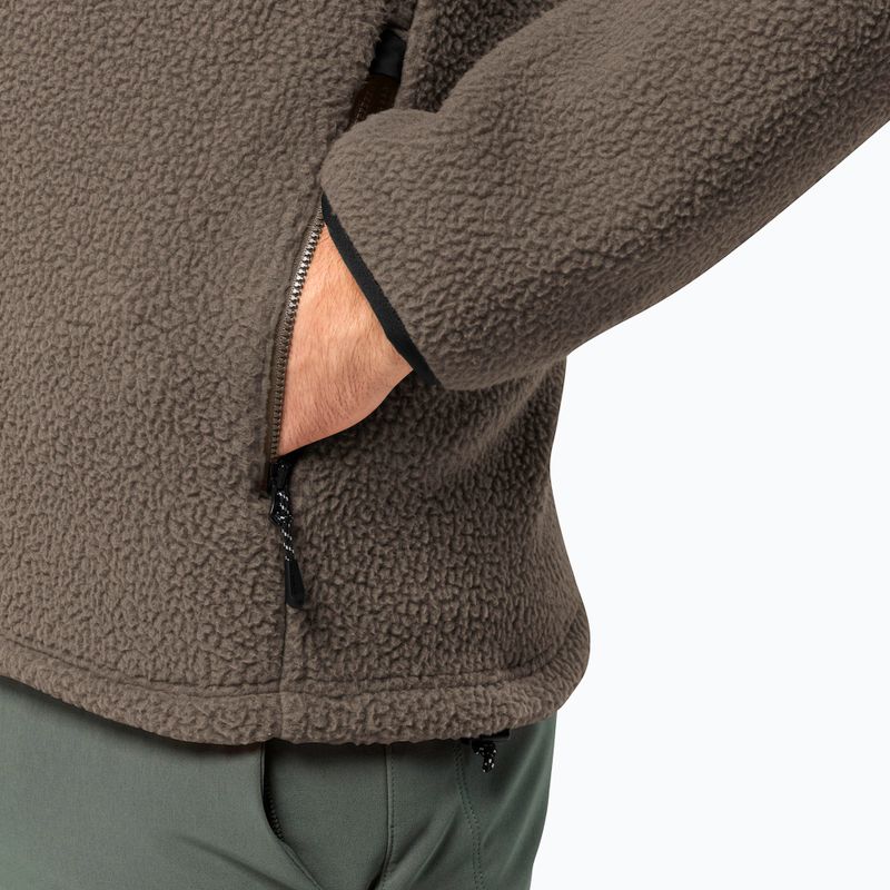 Pánská fleecová mikina Jack Wolfskin Kammweg Pile Fz cold coffee 5