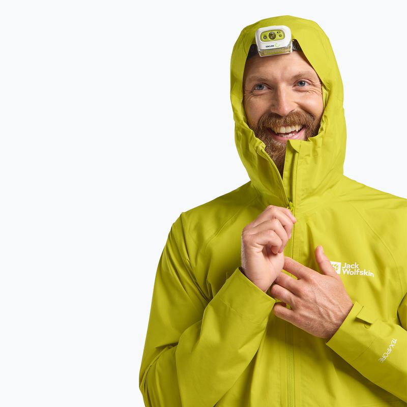 Pánská bunda do deště Jack Wolfskin Prelight 2.5L LT chartreuse 5