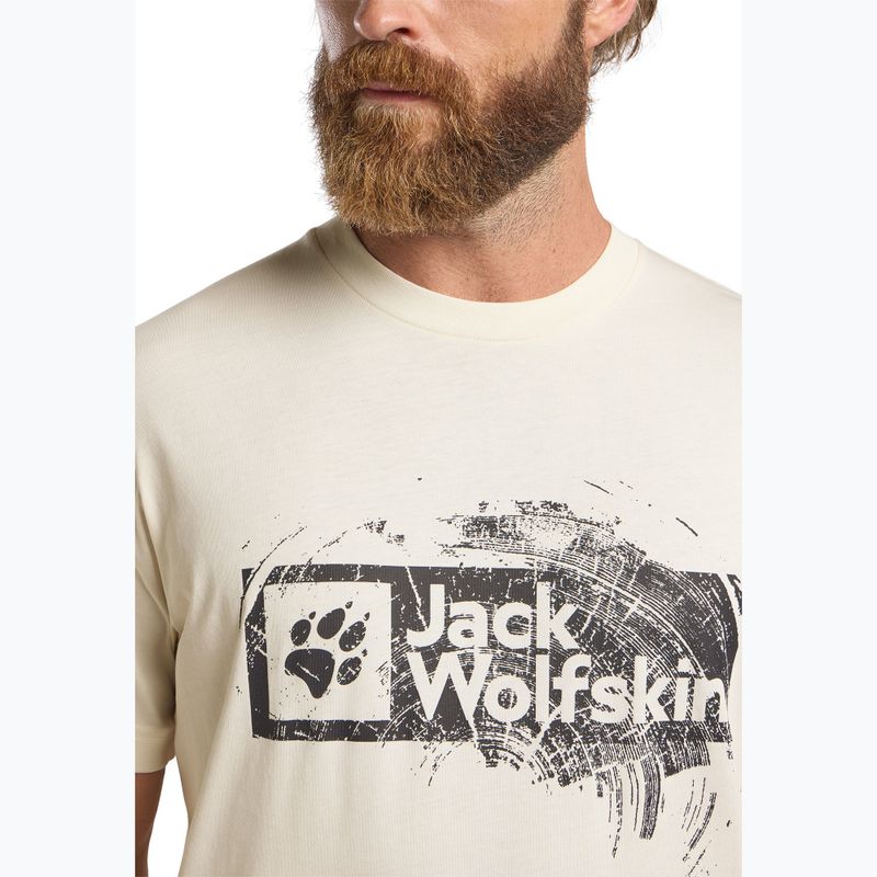 Pánské tričko Jack Wolfskin Jack Wolfskin Brand T wood cotton white 4
