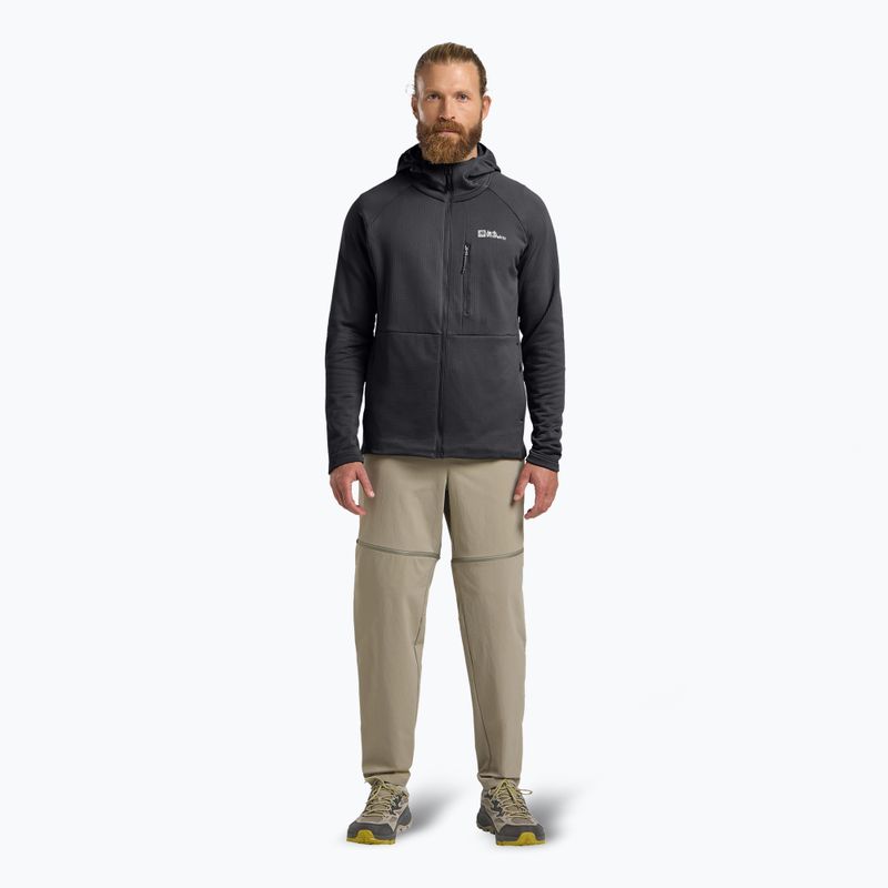 Pánská fleecová mikina Jack Wolfskin Kolbenberg s kapucí a zipem phantom 2