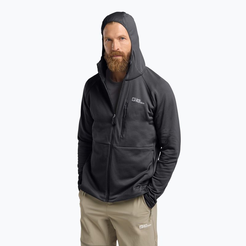 Pánská fleecová mikina Jack Wolfskin Kolbenberg s kapucí a zipem phantom 4