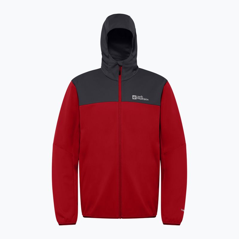 Pánská softshellová bunda Jack Wolfskin Feldberg Hoody adrenaline red 8