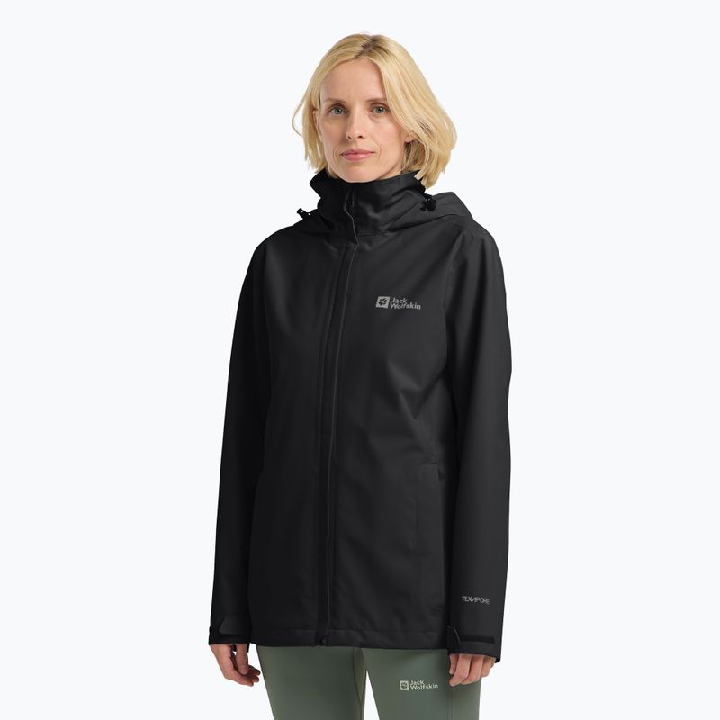 Dámská bunda do deště  Jack Wolfskin Trailtime 2L black