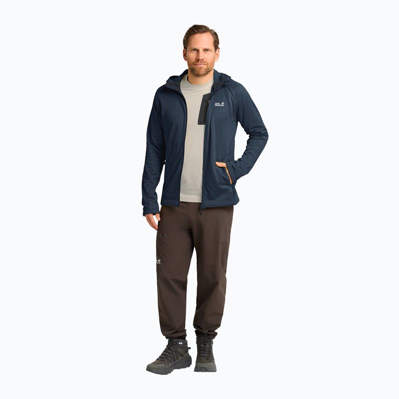 Pánská trekingová mikina Jack Wolfskin Peak District Hooded Full Zip midnight sky 2
