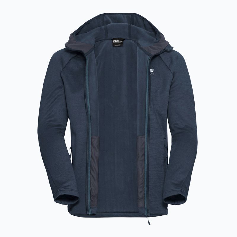 Pánská trekingová mikina Jack Wolfskin Peak District Hooded Full Zip midnight sky 9