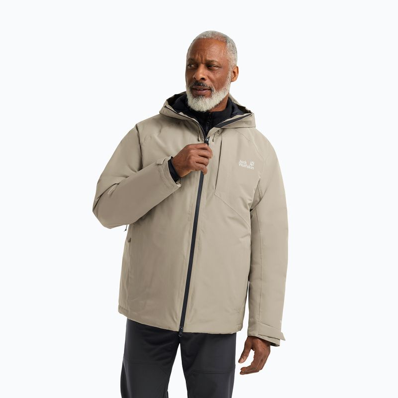 Pánská péřová bunda Jack Wolfskin Icecape 2L Down Ins Rds linen