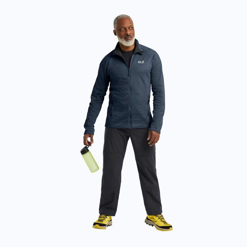 Pánská trekingová mikina Jack Wolfskin Peak District Full Zip midnight sky 2