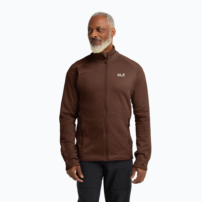 Pánská trekingová mikina Jack Wolfskin Peak District Full Ziphot choc