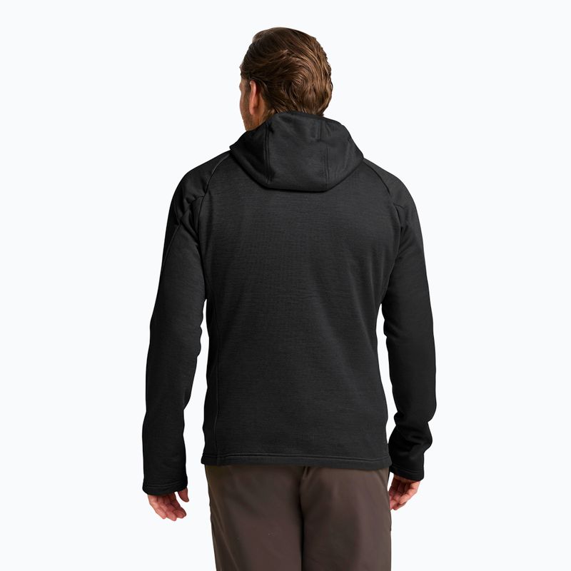 Pánská trekingová mikina Jack Wolfskin Peak District Hooded Full Zip black 3