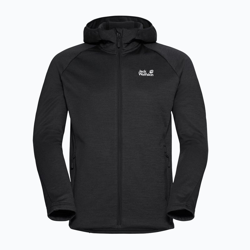 Pánská trekingová mikina Jack Wolfskin Peak District Hooded Full Zip black 7