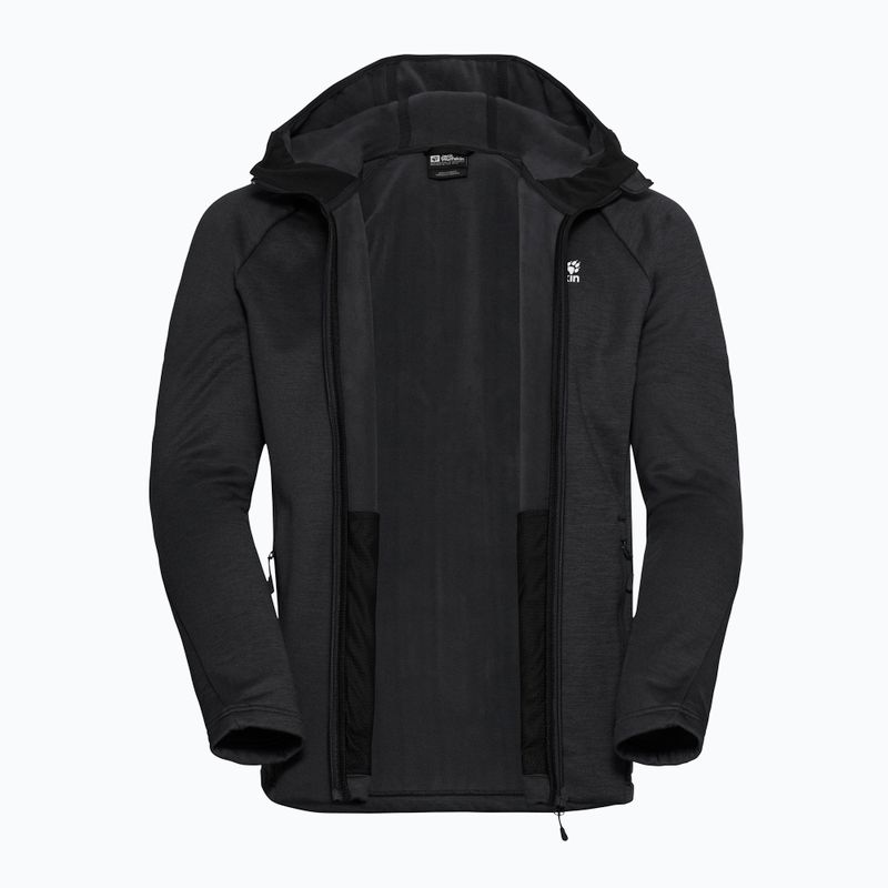 Pánská trekingová mikina Jack Wolfskin Peak District Hooded Full Zip black 9
