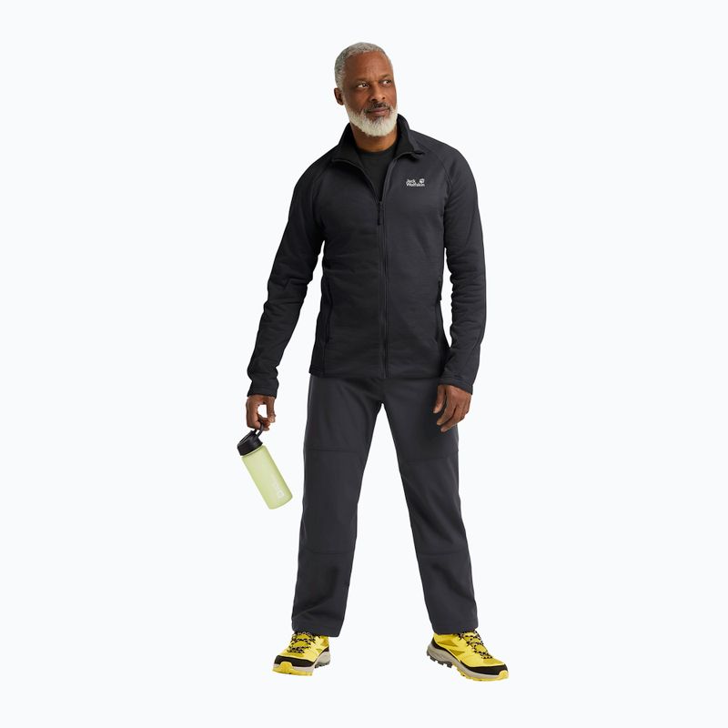 Pánská trekingová mikina Jack Wolfskin Peak District Full Zip black 2