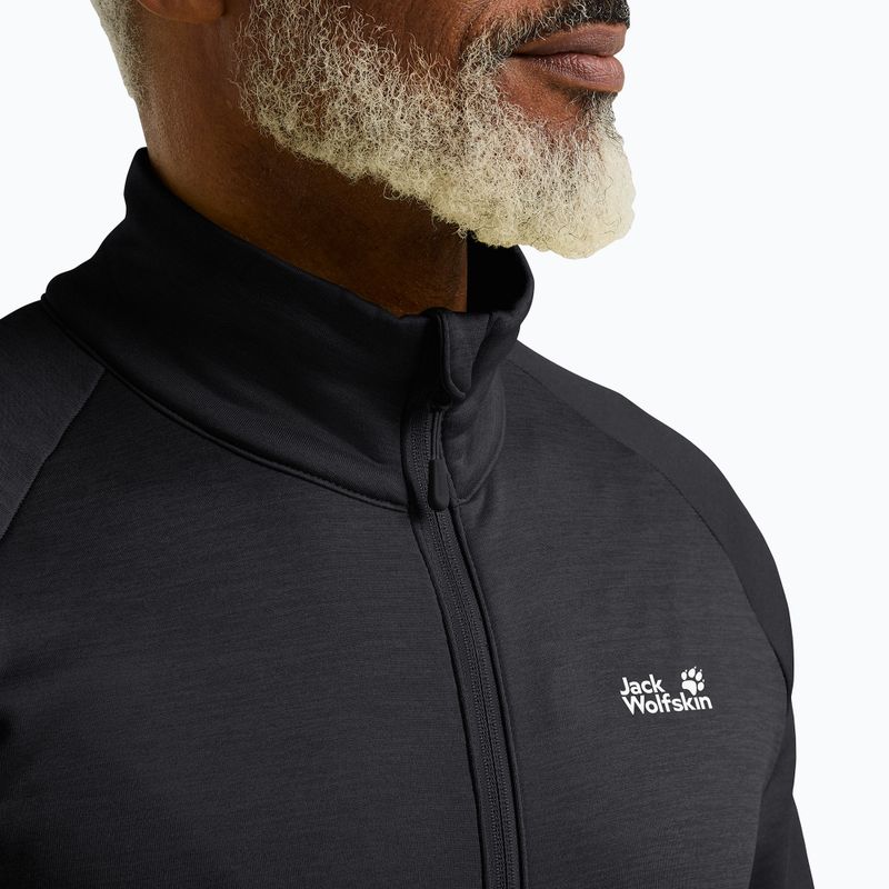 Pánská trekingová mikina Jack Wolfskin Peak District Full Zip black 4