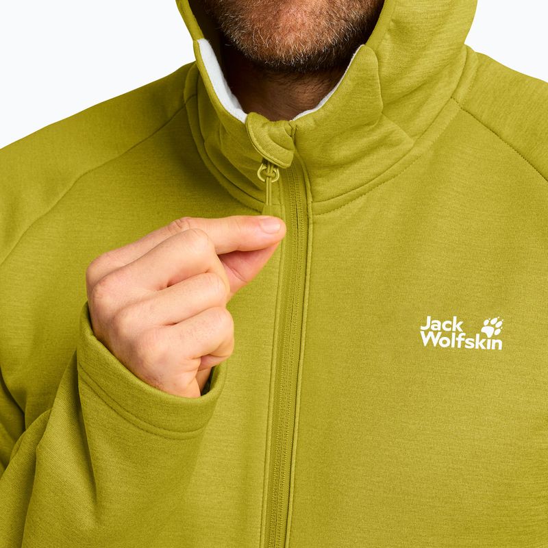 Pánská trekingová mikina Jack Wolfskin Peak District Hooded Full Zip chartreuse 5
