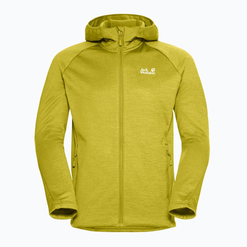 Pánská trekingová mikina Jack Wolfskin Peak District Hooded Full Zip chartreuse 7