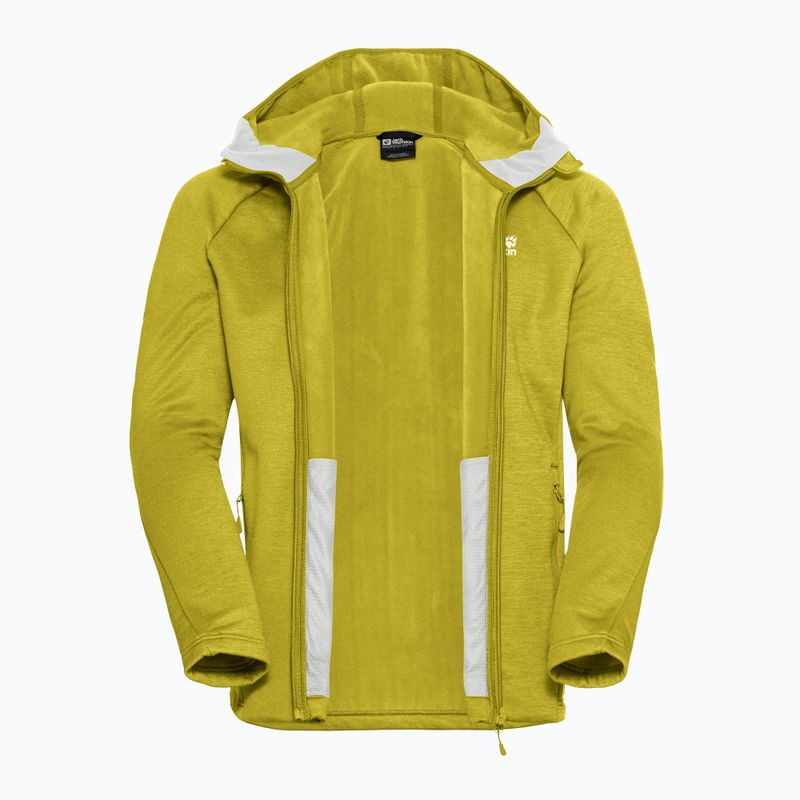 Pánská trekingová mikina Jack Wolfskin Peak District Hooded Full Zip chartreuse 9