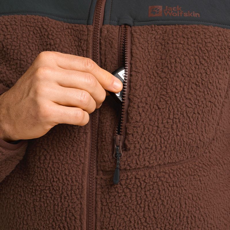 Pánská fleece mikina Jack Wolfskin Kammweg Pile Fz hot choc 5