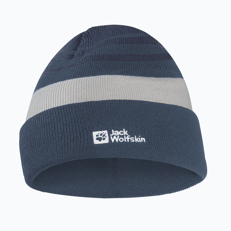 Dětská zimní čepice Jack Wolfskin Stripy Knit midnight sky