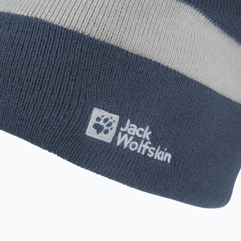 Dětská zimní čepice Jack Wolfskin Stripy Knit midnight sky 3