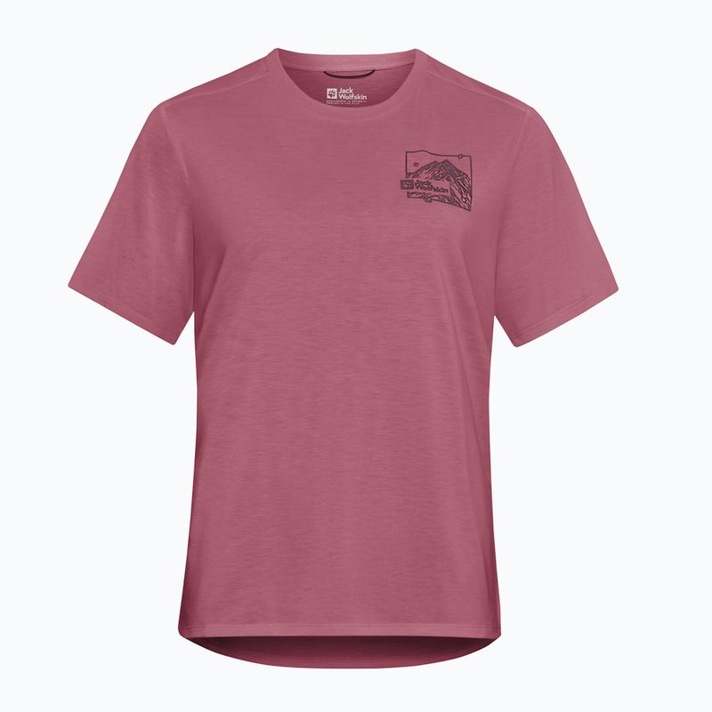 Dámské tričko Jack Wolfskin Vonnan Graphic ridge leaf raisin 5