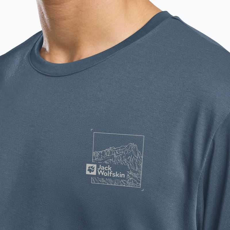 Pánské tričko Jack Wolfskin Vonnan Graphic peak trail midnight sky 5