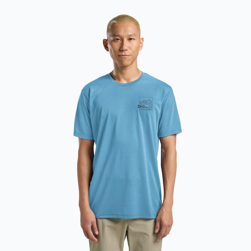 Pánské tričko Jack Wolfskin Vonnan Graphic peak trail sky blue