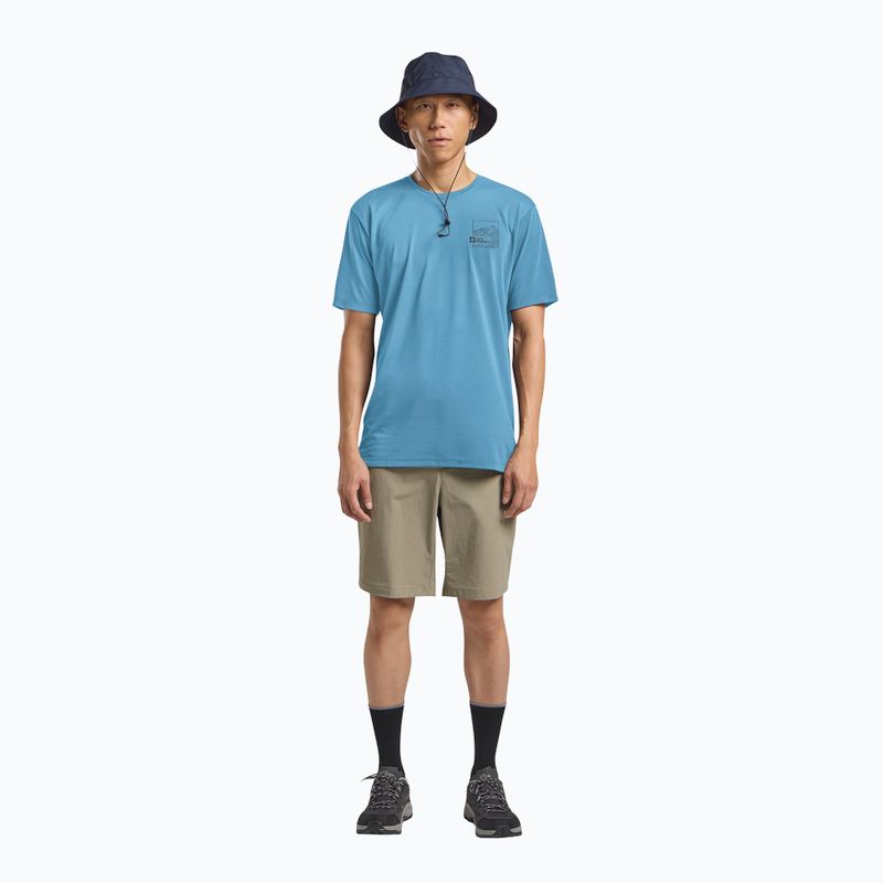 Pánské tričko Jack Wolfskin Vonnan Graphic peak trail sky blue 2