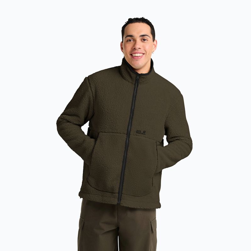 Pánská fleecová mikina Jack Wolfskin Stone Lite obsidian moss