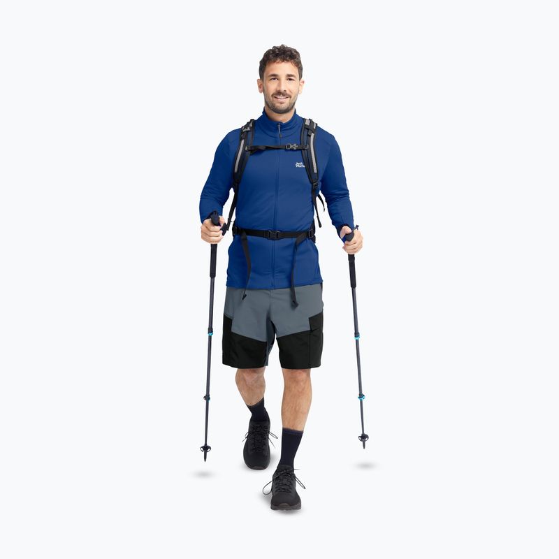 Pánská trekingová mikina  Jack Wolfskin Litestride Full Zip blue orchid 2