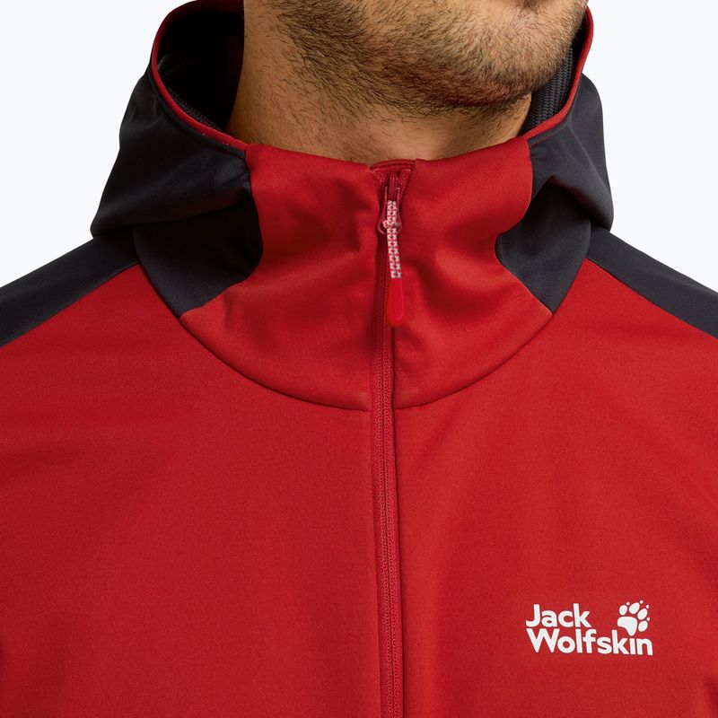 Pánská softshellová bunda Jack Wolfskin Skyvail siren red 4