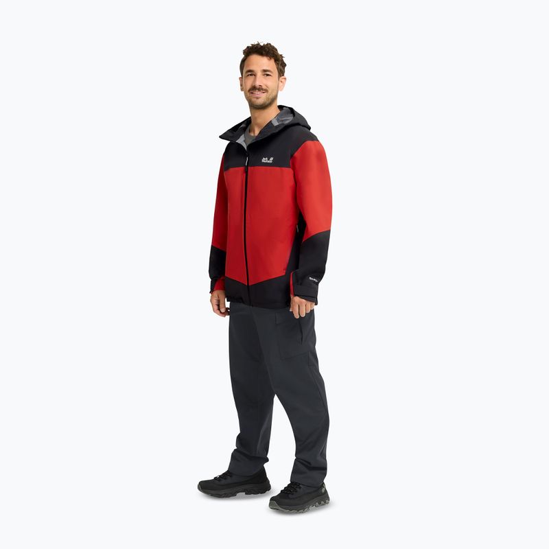 Pánská nepromokavá bunda Jack Wolfskin Rockpaw 3L siren red 2
