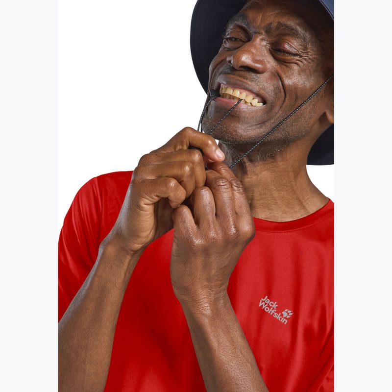 Pánské trekové tričko Jack Wolfskin Tech T siren red 4