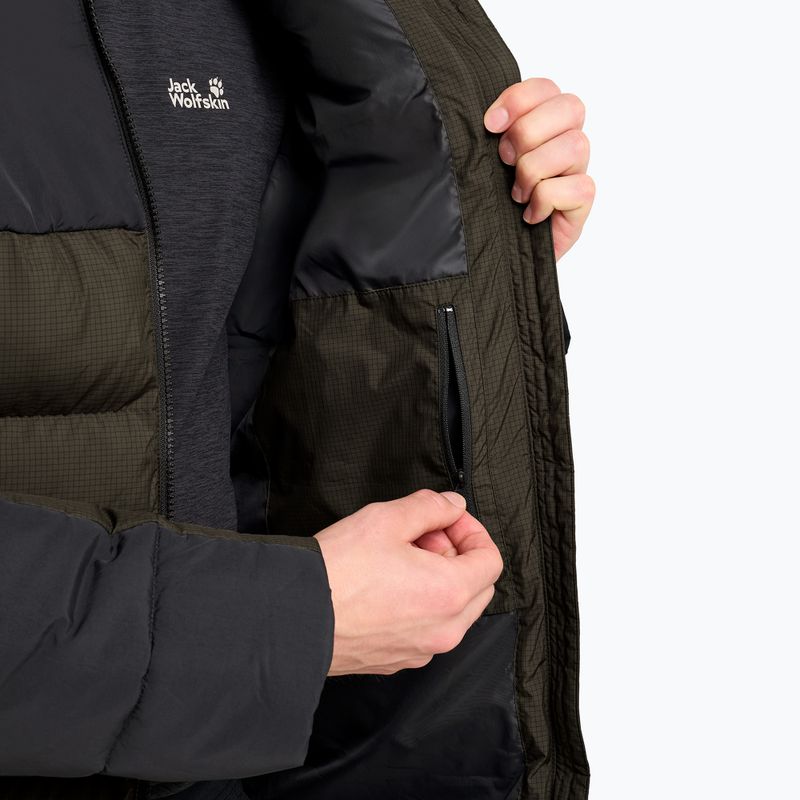 Pánská zateplená bunda Jack Wolfskin Icy Hollow Hooded obsidian moss 5