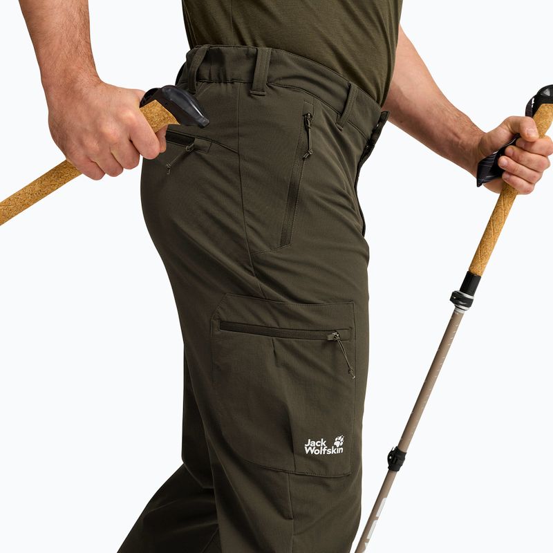 Pánské trekové kalhoty Jack Wolfskin Activate Flex obsidian moss 4