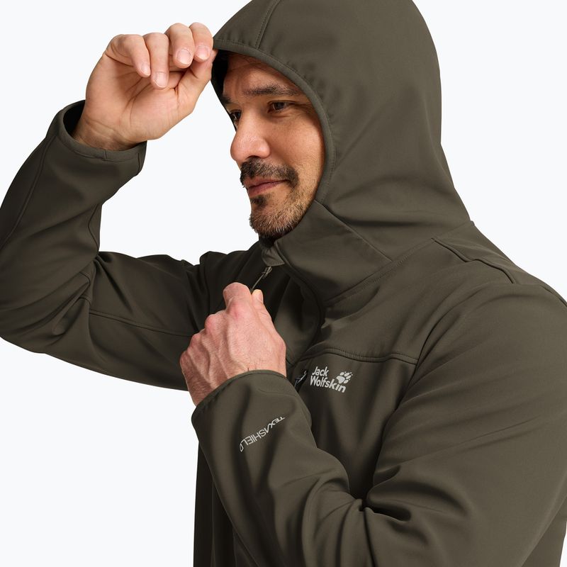 Pánská větrovka Jack Wolfskin Wild Winds Hooded obsidian moss 4