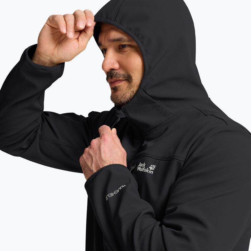 Pánská větrovka Jack Wolfskin Wild Winds Hooded black 4