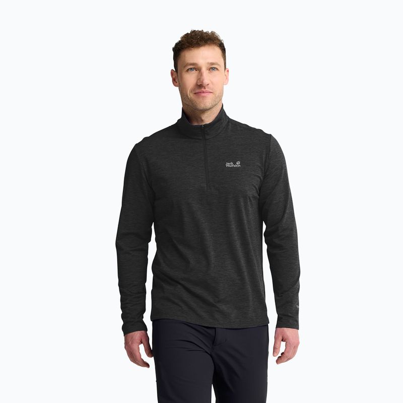 Pánská fleecová mikina Jack Wolfskin Trail Half Zip black