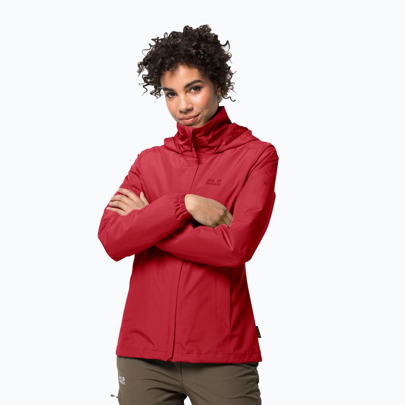 Dámská nepromokavá bunda Jack Wolfskin Stormy Point červená 1111201_2178