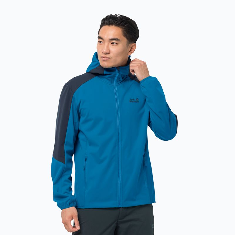 Pánská softshellová bunda Jack Wolfskin Go Hike modrá 1306921_1361