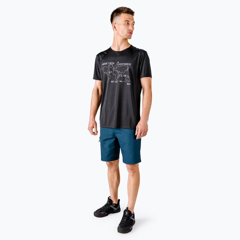 Pánské trekingové tričko Jack Wolfskin Pack & Go Travel černé 1808551_6000 2