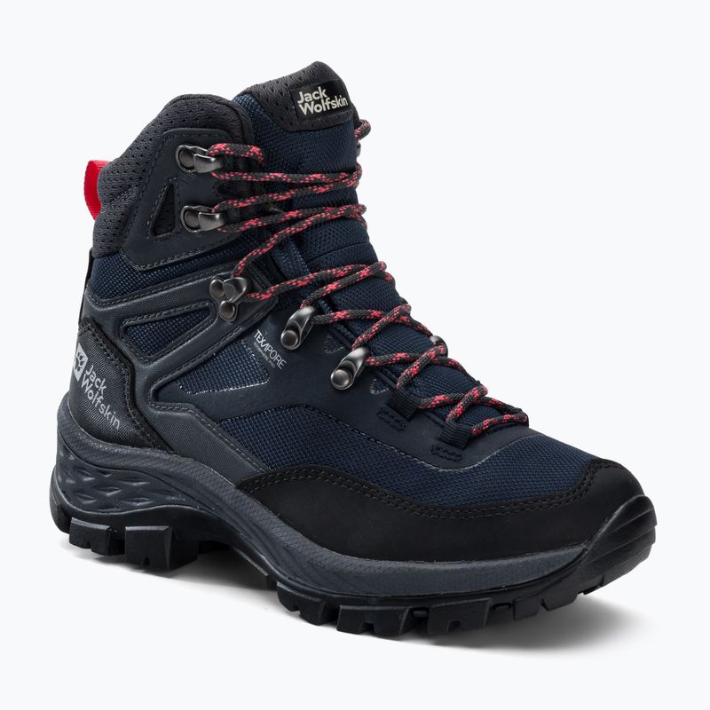 Dámské trekové boty Jack Wolfskin Rebellion Guide Texapore Mid black-blue 4053801
