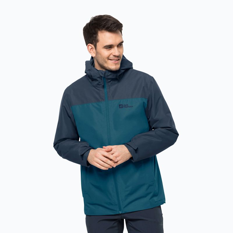 Jack Wolfskin pánská bunda do deště Taubenberg modrá 1115311_4133_006 5